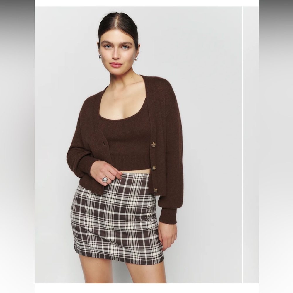 Reformation Blue Varenne Cardigan set